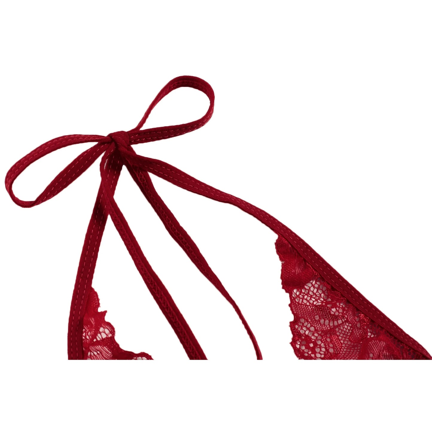 Lingerie for Women Lace Bodysuit Halter One Piece Lingerie Sleepwear Wine Red S