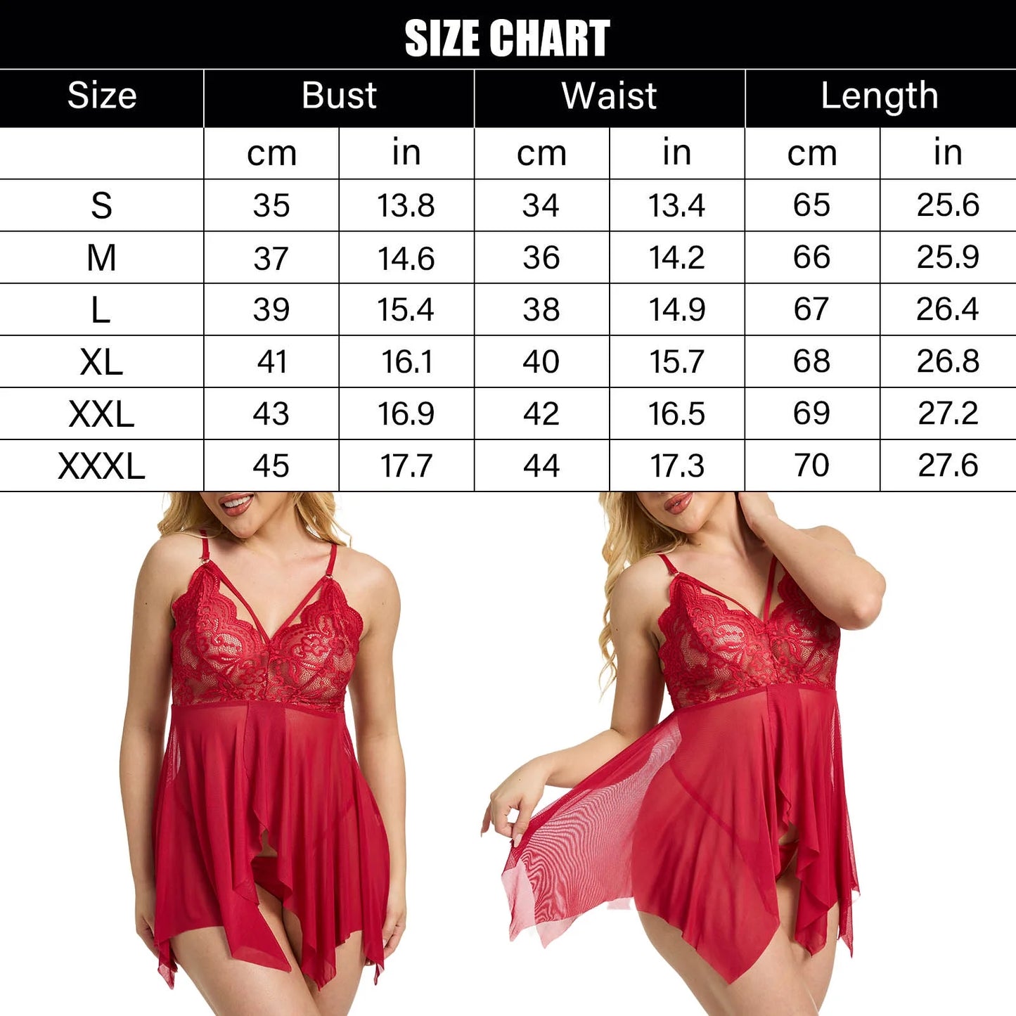 Lace Sling Chemise Naughty See Through Lingerie Set, Black