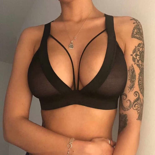 Valentines Day Lingerie for Women Sexy Girl Hollow Out Elastic Cage Bra