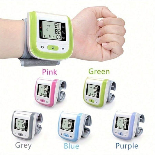 Hot🔥Digital Wrist Blood Pressure Monitor – LCD Screen, Voice, Portable Case