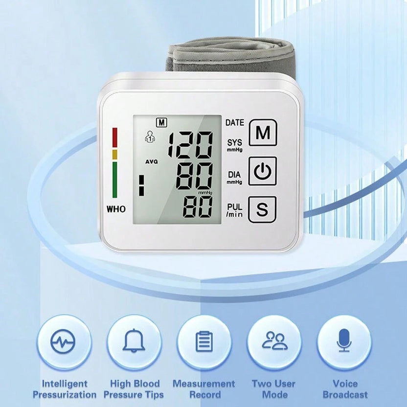 Discount 50% - Electronic Wrist Blood Pressure LCD Monitor