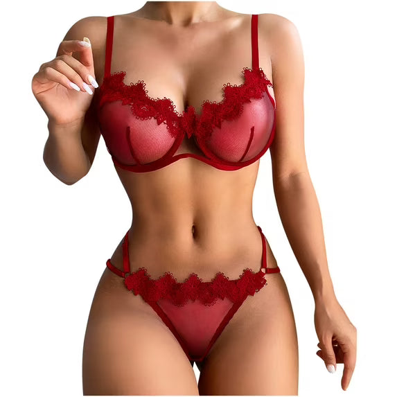 Lingerie for Women,Plus Size Exotic Floral Lace Lingerie Set