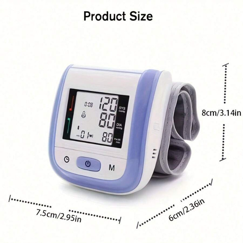 Hot🔥Digital Wrist Blood Pressure Monitor – LCD Screen, Voice, Portable Case