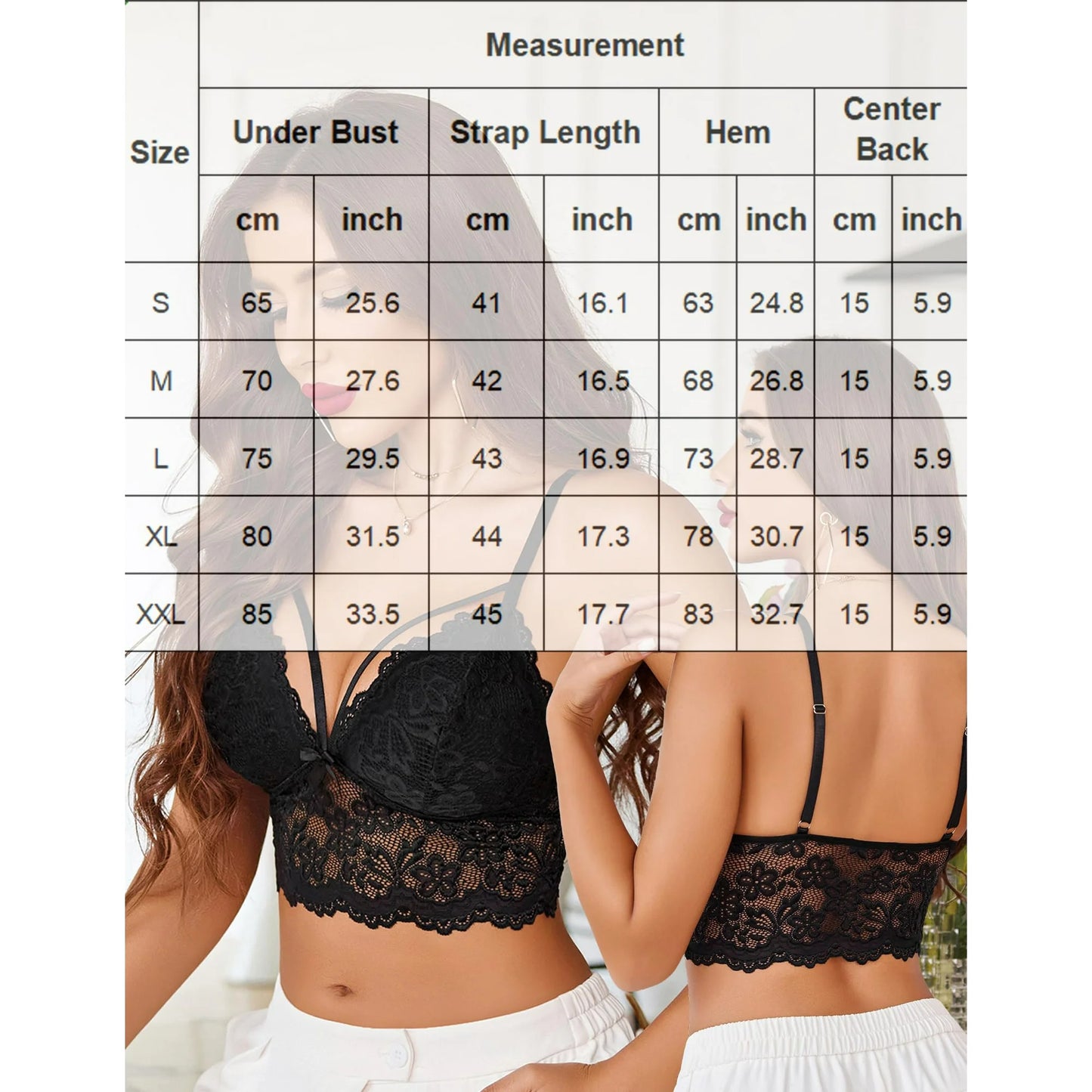 Bra for Women Spaghetti Adjustable Strap Bustier Tops Lingerie Sexy Camisoles Bra Crop Tops No Underwire Tank