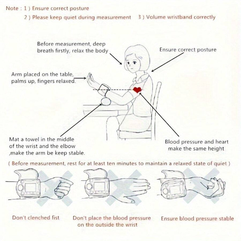 Hot🔥Digital Wrist Blood Pressure Monitor – LCD Screen, Voice, Portable Case
